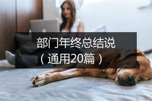部门年终总结说（通用20篇）