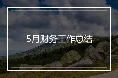 5月财务工作总结
