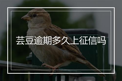 芸豆逾期多久上征信吗