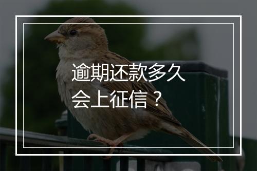 逾期还款多久会上征信？