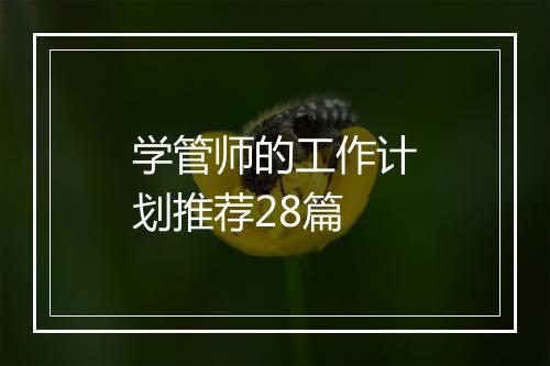 学管师的工作计划推荐28篇