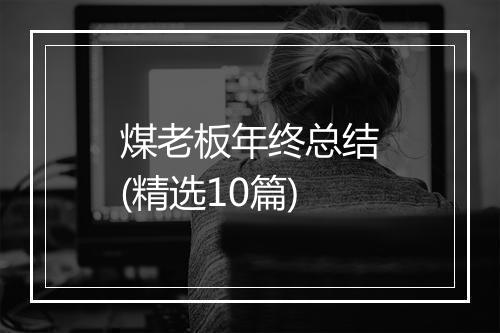 煤老板年终总结(精选10篇)