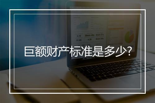 巨额财产标准是多少?