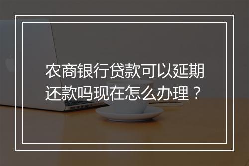 农商银行贷款可以延期还款吗现在怎么办理？