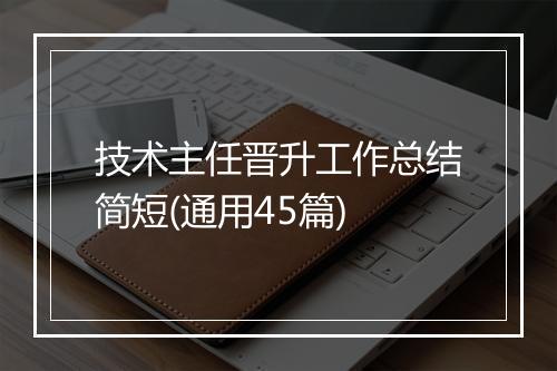 技术主任晋升工作总结简短(通用45篇)