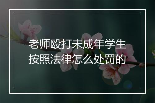 老师殴打未成年学生按照法律怎么处罚的