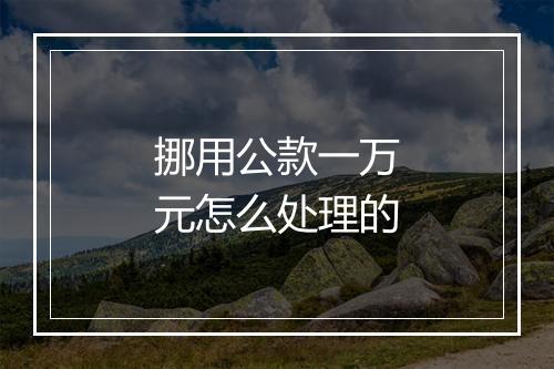 挪用公款一万元怎么处理的