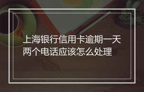 上海银行信用卡逾期一天两个电话应该怎么处理