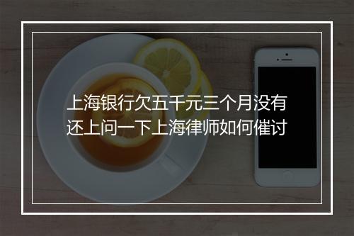 上海银行欠五千元三个月没有还上问一下上海律师如何催讨