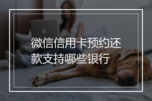 微信信用卡预约还款支持哪些银行