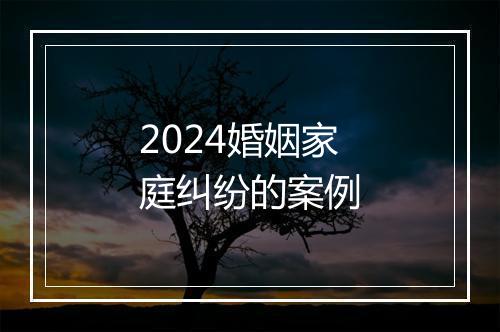 2024婚姻家庭纠纷的案例