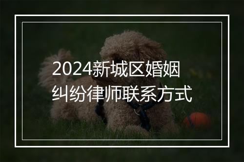 2024新城区婚姻纠纷律师联系方式