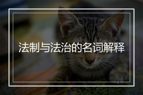 法制与法治的名词解释
