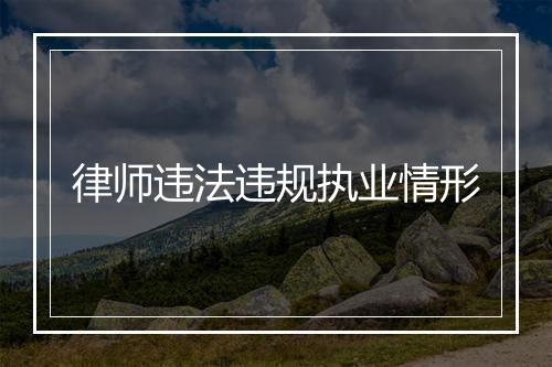 律师违法违规执业情形