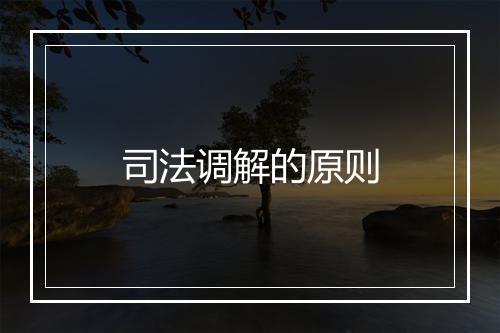 司法调解的原则