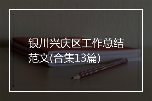 银川兴庆区工作总结范文(合集13篇)