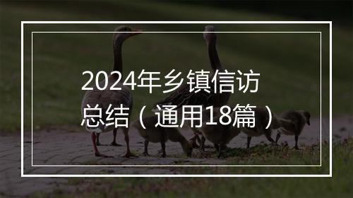 2024年乡镇信访总结（通用18篇）