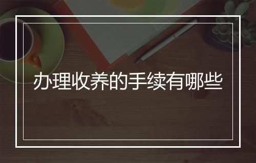 办理收养的手续有哪些