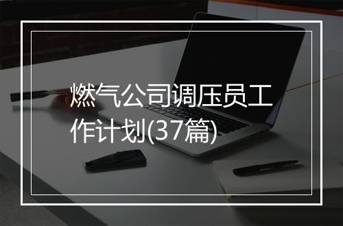 燃气公司调压员工作计划(37篇)