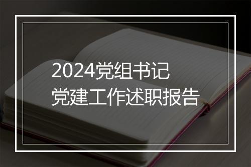 2024党组书记党建工作述职报告