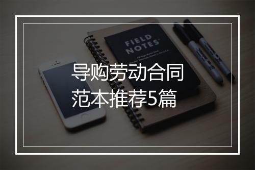 导购劳动合同范本推荐5篇