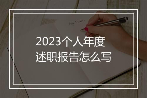 2023个人年度述职报告怎么写