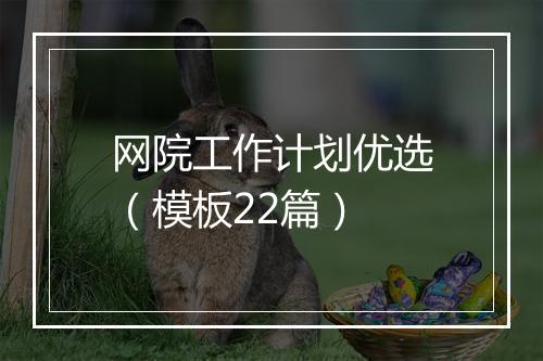 网院工作计划优选（模板22篇）