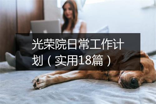 光荣院日常工作计划（实用18篇）