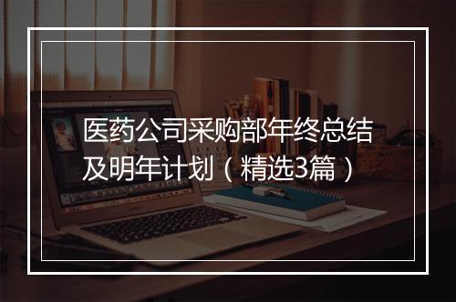 医药公司采购部年终总结及明年计划（精选3篇）