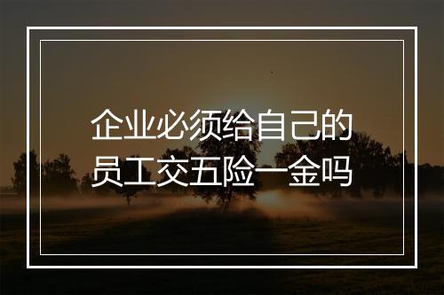 企业必须给自己的员工交五险一金吗