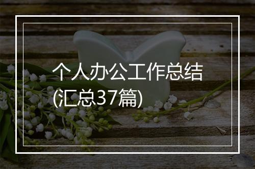 个人办公工作总结(汇总37篇)