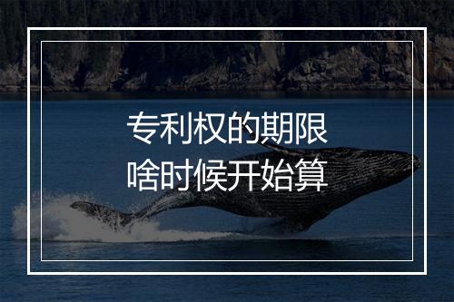专利权的期限啥时候开始算