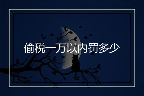 偷税一万以内罚多少