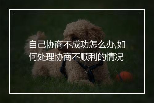自己协商不成功怎么办,如何处理协商不顺利的情况