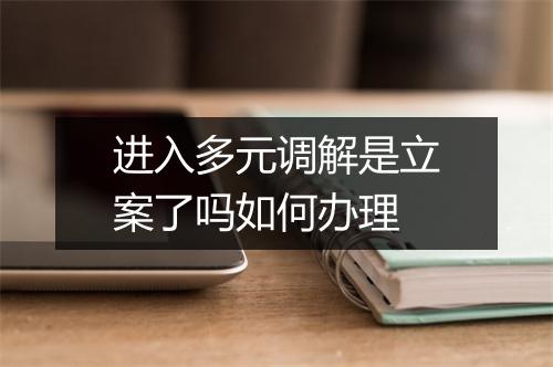 进入多元调解是立案了吗如何办理