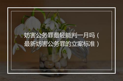 妨害公务罪最轻能判一月吗（最新妨害公务罪的立案标准）