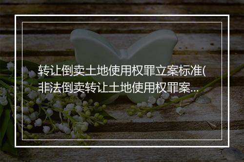 转让倒卖土地使用权罪立案标准(非法倒卖转让土地使用权罪案例)