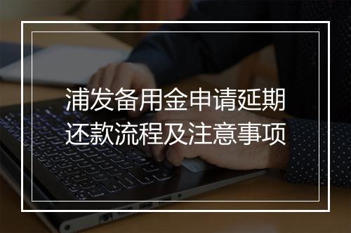 浦发备用金申请延期还款流程及注意事项