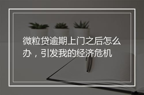 微粒贷逾期上门之后怎么办，引发我的经济危机