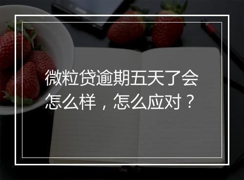 微粒贷逾期五天了会怎么样，怎么应对？