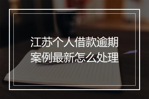 江苏个人借款逾期案例最新怎么处理