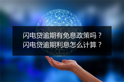 闪电贷逾期有免息政策吗？闪电贷逾期利息怎么计算？