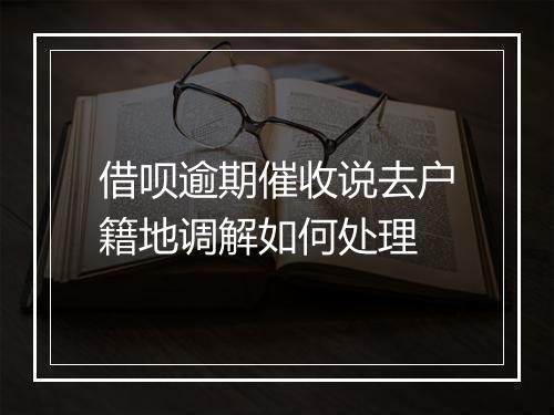 借呗逾期催收说去户籍地调解如何处理