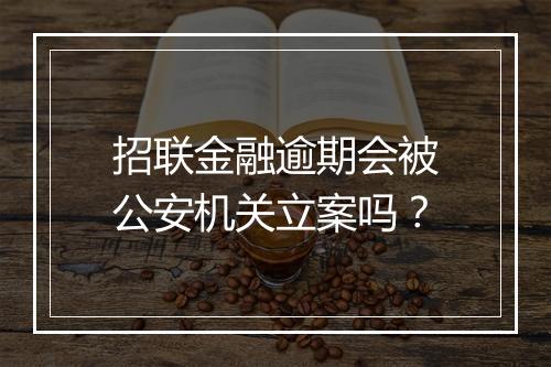 招联金融逾期会被公安机关立案吗？