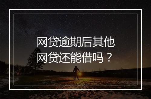 网贷逾期后其他网贷还能借吗？