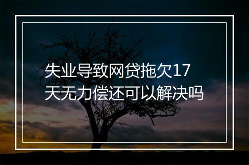 失业导致网贷拖欠17天无力偿还可以解决吗