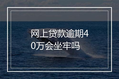 网上贷款逾期40万会坐牢吗