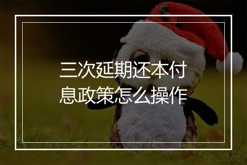 三次延期还本付息政策怎么操作