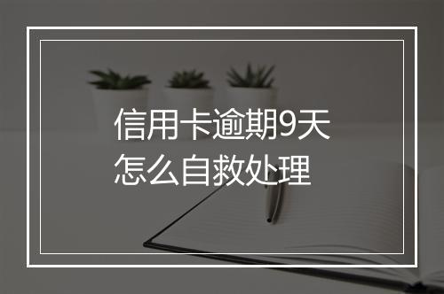 信用卡逾期9天怎么自救处理