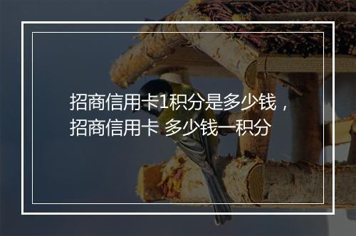 招商信用卡1积分是多少钱，招商信用卡 多少钱一积分